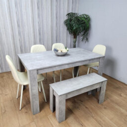 Kosy Koala Wooden Rectangle Dining Table With Bench And 4 Cream Chairs Dining Room Furniture - thumbnail 6