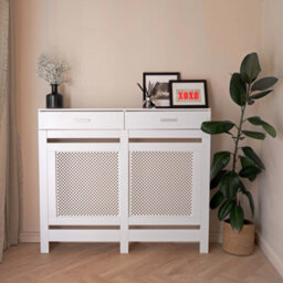 Jack Stonehouse White Diamond Mdf Radiator Cover With Drawer - Medium - 112Cm (W) X 81.5Cm (H) X 19Cm (D) - thumbnail 2