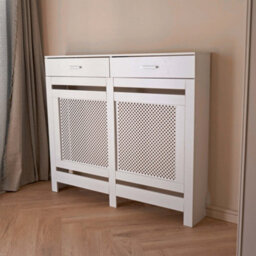 Jack Stonehouse White Diamond Mdf Radiator Cover With Drawer - Medium - 112Cm (W) X 81.5Cm (H) X 19Cm (D) - thumbnail 3