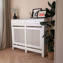 Jack Stonehouse White Diamond Mdf Radiator Cover With Drawer - Medium - 112Cm (W) X 81.5Cm (H) X 19Cm (D) - thumbnail 1