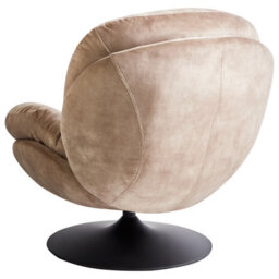 Beliani Swivel Armchair Nolvik Velvet Sand Beige - thumbnail 5