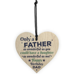 Red Ocean Happy Birthday Dad Father Daddy Greetings Novelty Wooden Hanging Heart Funny Chic Sign Plaque Gift - thumbnail 5