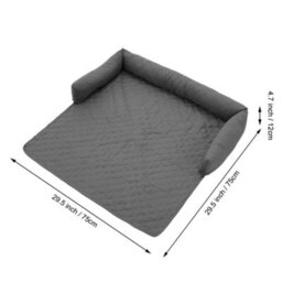 Thehotsale 75X75Cm Waterproof Pet Bed Furniture Protector Mat Dog Sofa Cover With Pillow, Dark Grey - thumbnail 8