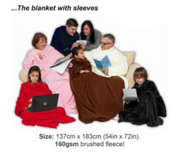 Snug Rug Cosy Sleeved Blanket With Sleeves And A Handy Pouch Pocket - Slate Grey - thumbnail 8