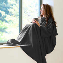 Snug Rug Cosy Sleeved Blanket With Sleeves And A Handy Pouch Pocket - Slate Grey - thumbnail 1