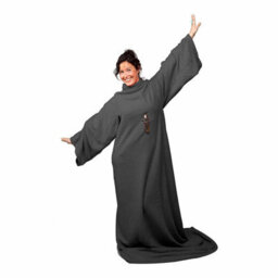 Snug Rug Cosy Sleeved Blanket With Sleeves And A Handy Pouch Pocket - Slate Grey - thumbnail 5