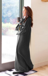 Snug Rug Cosy Sleeved Blanket With Sleeves And A Handy Pouch Pocket - Slate Grey - thumbnail 4