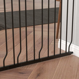 Pawhut Dog Gate Wide Stair Gate W/ Door Pressure Fit, 75-145W Cm, Black - thumbnail 8
