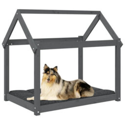 Berkfield Dog Bed Grey 101X70X90 Cm Solid Wood Pine - thumbnail 4