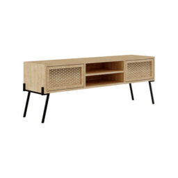 Decortie Naive Modern Tv Unit Multimedia Centre Oak With Storage Tv Cabinet 140Cm - thumbnail 2