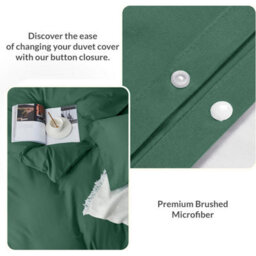 Oxford Homeware Emerald King Plain Dyed Duvet Cover, Fitted Sheet & Pillowcases Set 4 Piece Bed Sets - thumbnail 4