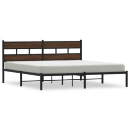 Berkfield Bed Frame Without Mattress With Headboard Brown Oak 190X200 Cm - thumbnail 2