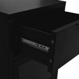 Berkfield Nightstands 2 Pcs Black 40X30X54.5 Cm Steel And Glass - thumbnail 8