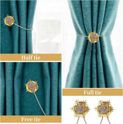 2 Pack Magnetic Curtain Tie Backs Christmas Snowflake Window Holdbacks Clips - thumbnail 5