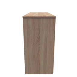 Turin 6 Drawer Wide Chest In White Gloss & Bardolino Oak (Ready Assembled) - thumbnail 2