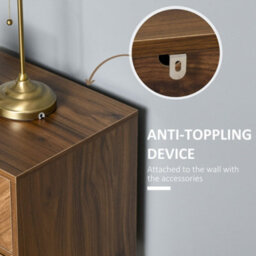 Wyld Haus Lipana Wood Walnut Brown 2-Drawer Bedside Table With Black Metal Base And Handles - thumbnail 6