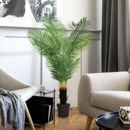 Homcom 150Cm Artificial Areca Palm Tree With Pe Leaves And Flocked Soil - thumbnail 8