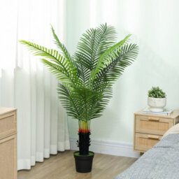 Homcom 150Cm Artificial Areca Palm Tree With Pe Leaves And Flocked Soil - thumbnail 9
