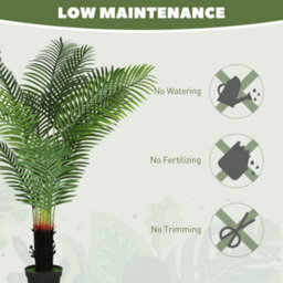 Homcom 150Cm Artificial Areca Palm Tree With Pe Leaves And Flocked Soil - thumbnail 6