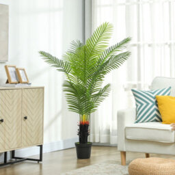 Homcom 150Cm Artificial Areca Palm Tree With Pe Leaves And Flocked Soil - thumbnail 7