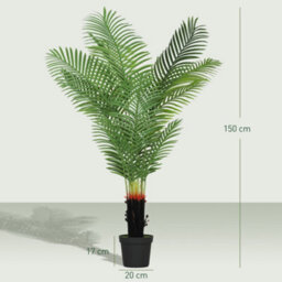 Homcom 150Cm Artificial Areca Palm Tree With Pe Leaves And Flocked Soil - thumbnail 3