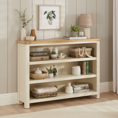 The Furniture Market Marbury Cream Painted Wide Low Large Bookcase - image 1