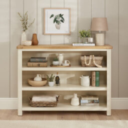 The Furniture Market Marbury Cream Painted Wide Low Large Bookcase - thumbnail 2