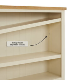 The Furniture Market Marbury Cream Painted Wide Low Large Bookcase - thumbnail 5