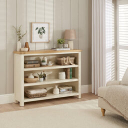 The Furniture Market Marbury Cream Painted Wide Low Large Bookcase - thumbnail 3
