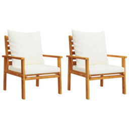 Berkfield 3 Piece Garden Lounge Set With Cushions Solid Wood Acacia - thumbnail 4