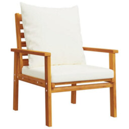 Berkfield 3 Piece Garden Lounge Set With Cushions Solid Wood Acacia - thumbnail 5