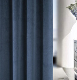 Luxury Enhanced Living Navy Velvet, Supersoft, 100% Blackout, Thermal Curtains With Tape Top (Pair) - 66 X 72 Inch (168X183Cm) - thumbnail 3