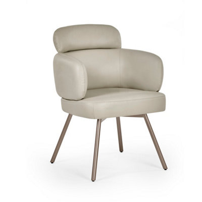 Oakham Lorenza Premium Beige Faux Leather Swivel Dining Chairs - Set Of 2 - image 1