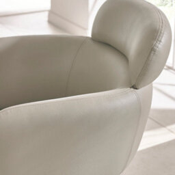 Oakham Lorenza Premium Beige Faux Leather Swivel Dining Chairs - Set Of 2 - thumbnail 5