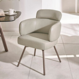 Oakham Lorenza Premium Beige Faux Leather Swivel Dining Chairs - Set Of 2 - thumbnail 3
