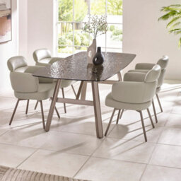 Oakham Lorenza Premium Beige Faux Leather Swivel Dining Chairs - Set Of 2 - thumbnail 7