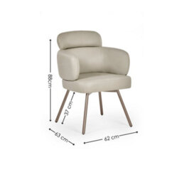 Oakham Lorenza Premium Beige Faux Leather Swivel Dining Chairs - Set Of 2 - thumbnail 6