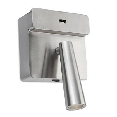 Luminosa Lighting Luminosa Gamma Led Wall Reading Usb Light Satin Nickel 175Lm 2700K - image 1