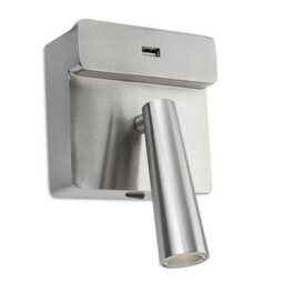 Luminosa Lighting Luminosa Gamma Led Wall Reading Usb Light Satin Nickel 175Lm 2700K - thumbnail 1