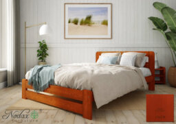 Nodax Durable & Eco-Finish Colour Wooden Bed Frame With Woodstain Finish - F1 Aurora Bed Frame 4Ft6In (Wine) - thumbnail 1