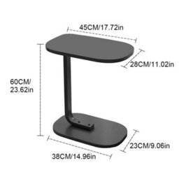 Black C-Shaped Laptop Side Table Sofa - thumbnail 2