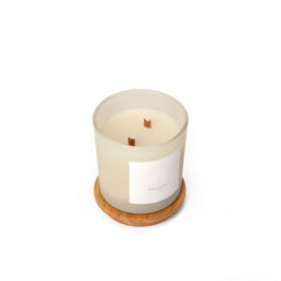 Aroma Naturals Frosted Decadence Glass Candle - Vanilla Bean Scent - thumbnail 3