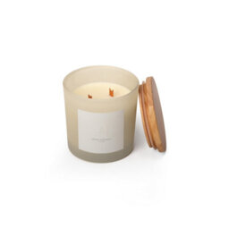 Aroma Naturals Frosted Decadence Glass Candle - Vanilla Bean Scent - thumbnail 2