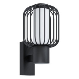 Stylish Ip44 Black Outdoor Wall Light With Zinc Steel Cage For E27 Bulb - thumbnail 1