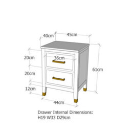 Cabinet Bits Palazzi 2 Drawer Bedside Table Red - thumbnail 9