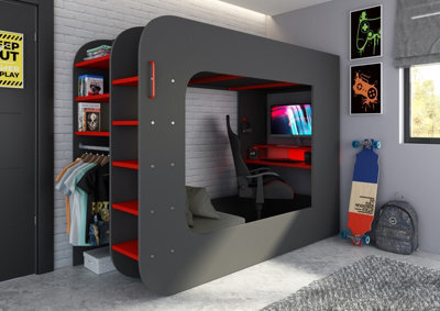 Trasman Loftpod Solo 2 Gaming Bed (Grey Futon) - image 1