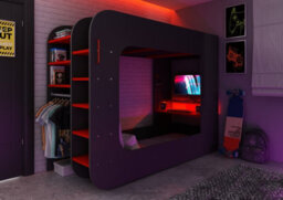 Trasman Loftpod Solo 2 Gaming Bed (Grey Futon) - thumbnail 2
