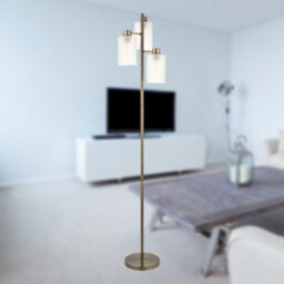 First Choice Lighting Panton - Antique Brass 150Cm Floor Lamp With Frosted Glass Shades - thumbnail 6