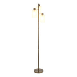 First Choice Lighting Panton - Antique Brass 150Cm Floor Lamp With Frosted Glass Shades - thumbnail 2