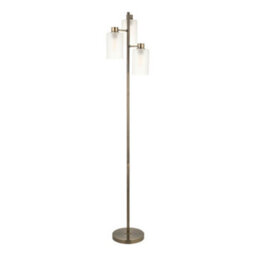 First Choice Lighting Panton - Antique Brass 150Cm Floor Lamp With Frosted Glass Shades - thumbnail 1